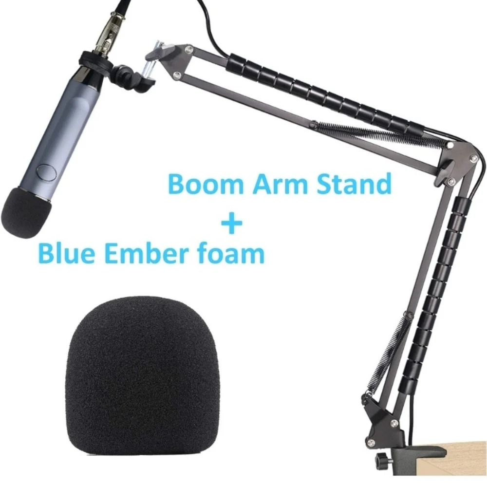 Ember Microphone Stand w/ Pop Filter Mic Suspension Boom Scissor Arm Stand